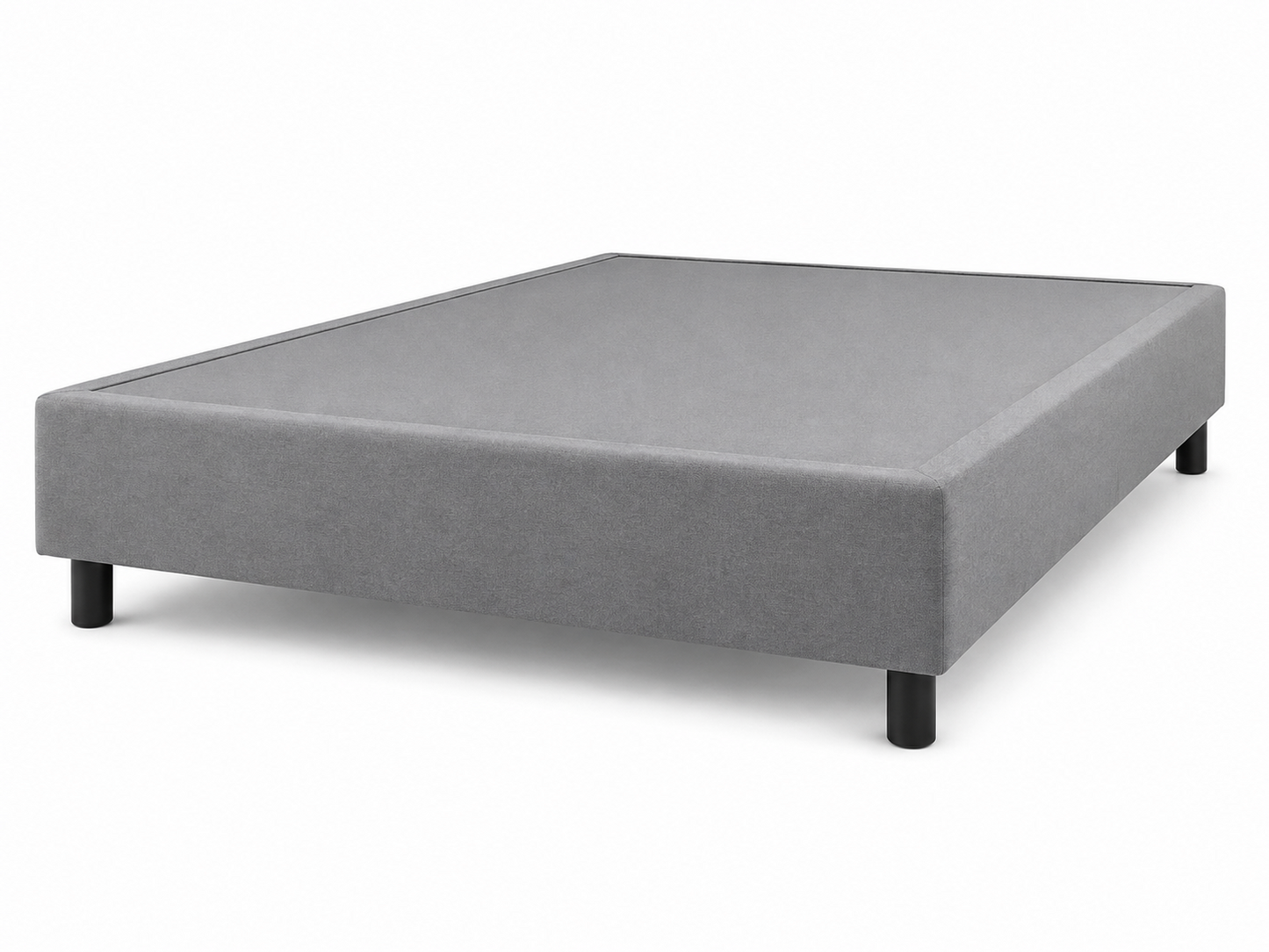 Box Oreon SleepMart tapizado gris, vista lateral en perspectiva