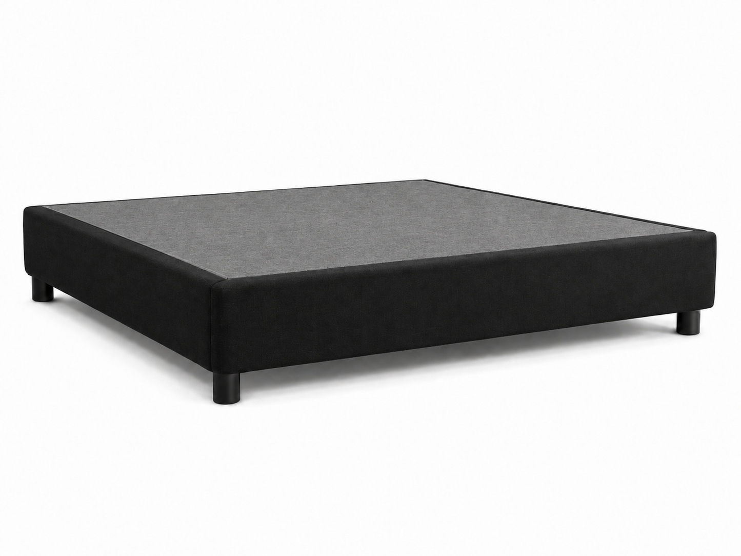 Box Temptation negro con superficie superior gris, vista en perspectiva