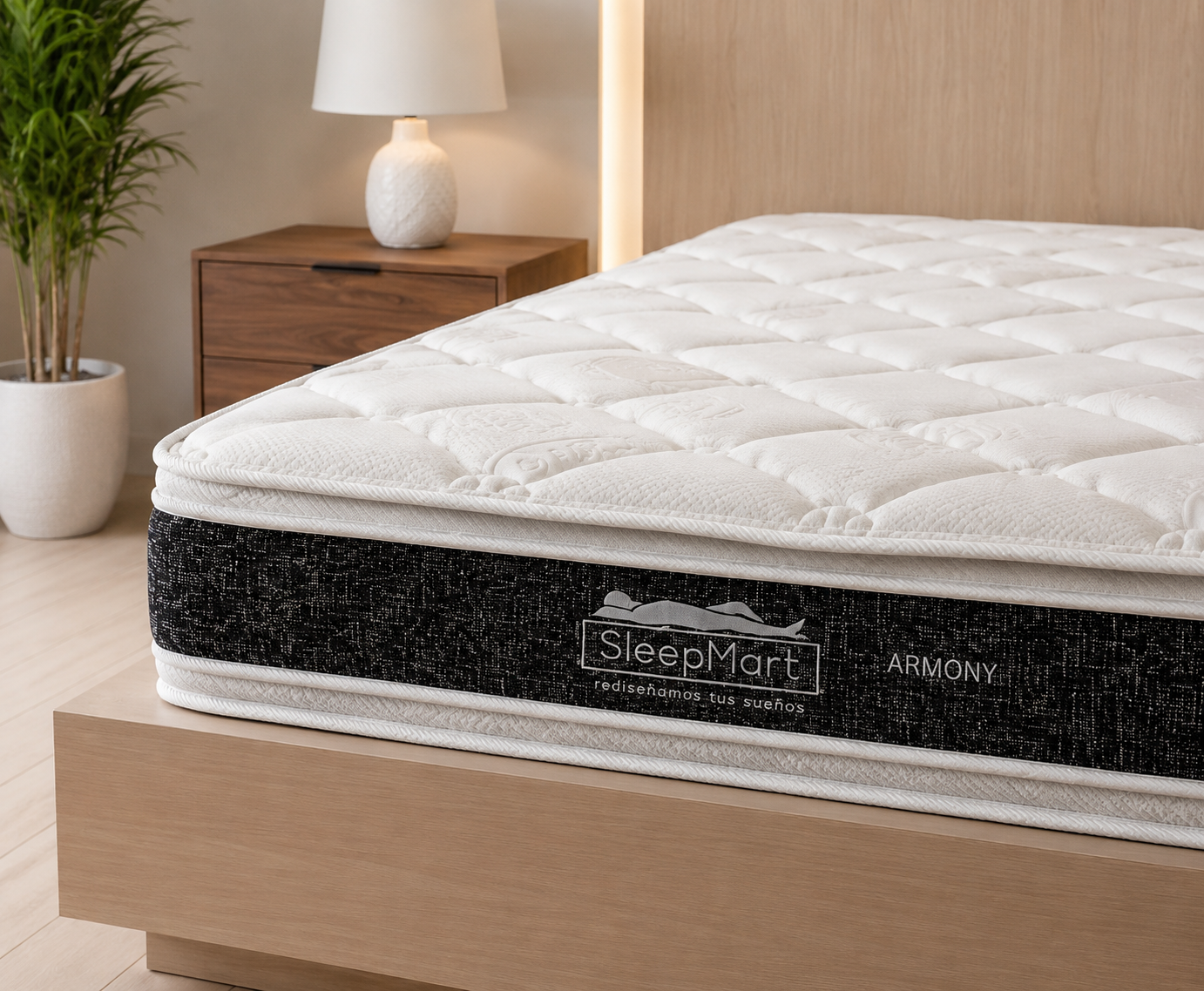 Detalle del acolchado y acabado del colchón SleepMart Armony