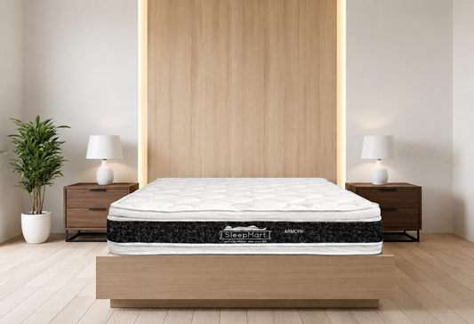 Colchón SleepMart Armony visto de frente en recámara